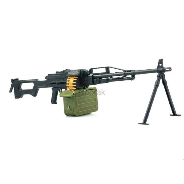 Silah Oyuncakları 1/6 Ölçekli AK47 AK74 MG42 Plastik Blok Oyuncak Makineli Tüfek Başlatıcı Askeri 4D Model 12 İnç Eylem Şekil 240417