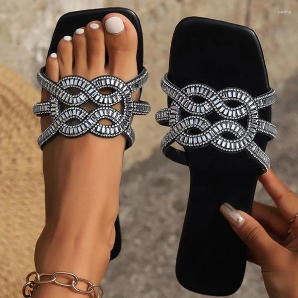 Sandalen Frauen blinzeln Sommerschuhe für flache Innenrinker im Freien Sandalien Mujer elegante Schuhe