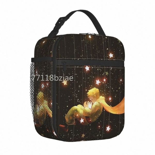 Der kleine Prinz isolierte Lunchbeutel Große Fuchs Galaxy Mahlzeit Ctainer Kühlertasche Tasche Lunchbox College Reise Food Bag 65yv#