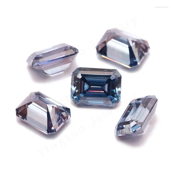 Loose Diamonds Sapphire Blue Emerald Cut Moissanitstein VVS1 Lab GRA zertifiziert 6 8mm 2CT