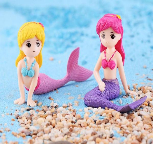 Mermaid Gnome Miniatura Figuras de fadas Decoração de jardim de fadas Cacto suculento Acessório Micro paisagem Aquário Decoração S6978221