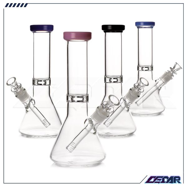 10 Zoll gemischtes Glas Raucherwasserrohr Eis Rack Becher Bong Shisha Rohre mit unterer Röhre + 14 mm Schüssel