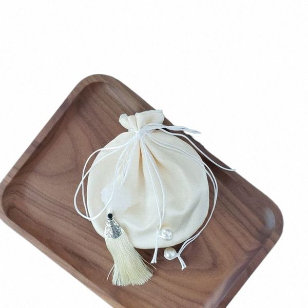 Perle Perlen Hanfu Quastel Kordelstring -Tasche Mini -Münze Pendant Chinesischer Stil Sachet Hanfu Dekorati Schlafzimmer Dekorati U0VI#