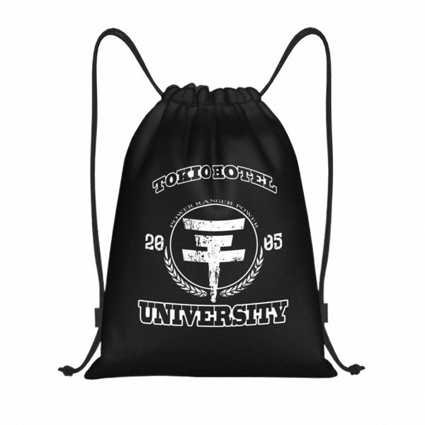 O logotipo da banda Tokio Hotel Drawstring Backpack Men Men Men Gym Sport Sackpack Sack dobrável Bag Sack P6ZQ#