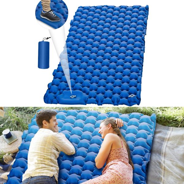 Almofadas de 2 pessoas acampamento duplo colchão de dormir ao ar livre extra para dormir um bastão de dormir de nylon de nylon tup