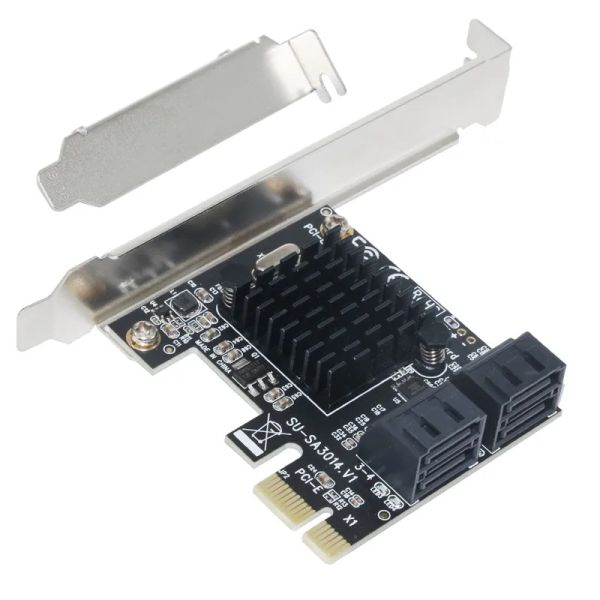 Cards btbcoin add on Cards PCIE/PCIE SATA 3 PCI Express SATA Controller PCIE para SATA 3.0 Adaptador de cubo de cartão 88SE9215 CHIP para SSD HDD