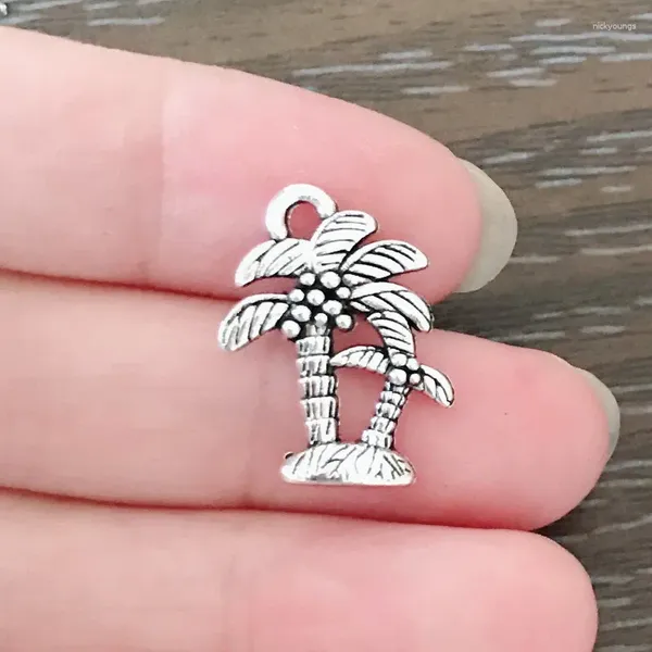 Charms 12pcs Bohemian Palm Tree Charm Zink Legierung Anhänger für Armband Halskette Ohrringe Reißverschluss Ziehen Schmuck Making