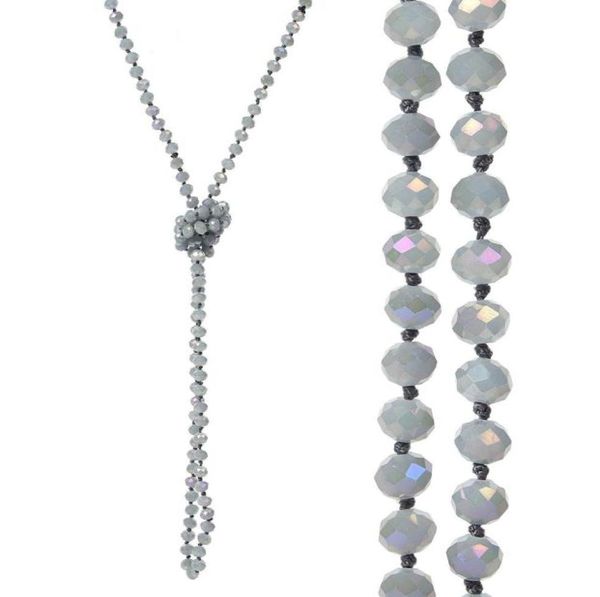 8 mm langen Strangknoteta -Glas -Perlen -Halsketten funkelnde handgefertigte Multi -Schicht -Strang -Statement -Halsketten mit Knoten zwischen 6423257