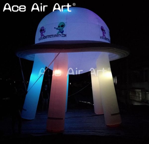 Modello UFO gonfiabile in piedi bianco durevole astronavi oxford cose naturali con soffiatore d'aria per eventpromotionactivities decorat9020111