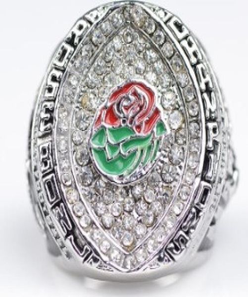 Mais novos homens jóias de moda 2015 Oregon patos Rose Bowl Ship Ring Alloy Sports Sports Collection Saltevenirs Gream de Natal2825515