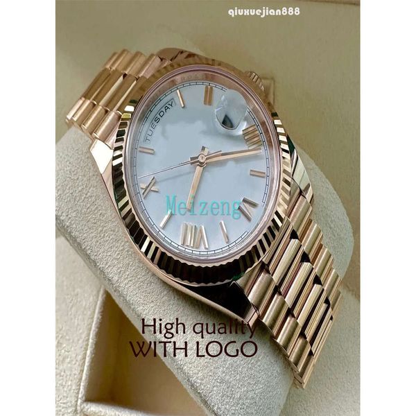 Divery 2023 Sport Wristwatch Gold Gold 40mm Data do dia do presidente.Dial branco 228235 - Caixa e artigos