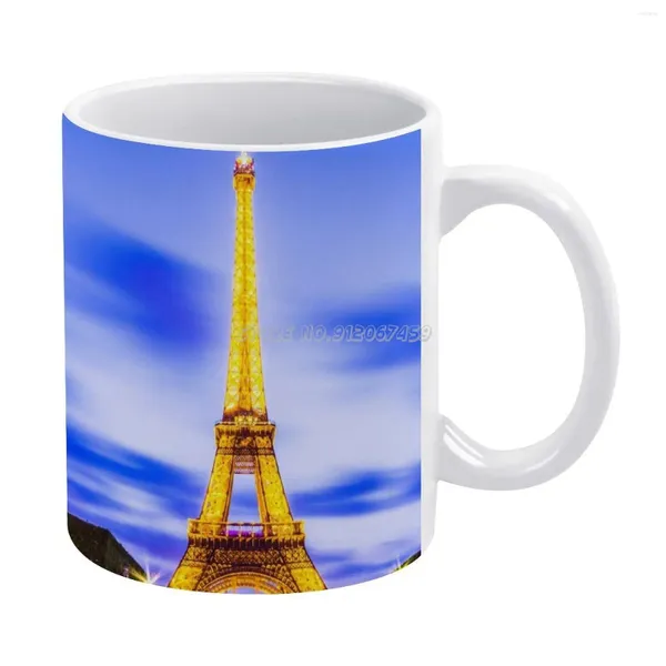 Tassen Tower 7 Kaffee Porzellan Becher Café Tee Milch Tassen Getränke für Väter Tag Geschenke Tour Frankreich Paris Europa weit a
