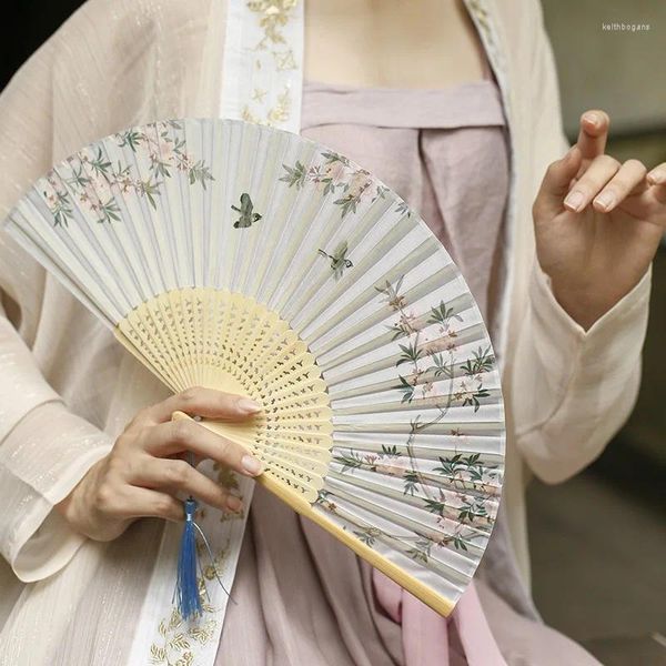 Dekorative Figuren Retro Klapperfan Sommer Chinesischer Stil Hanfu tragbare Einfachheit Home Dekoration Crafts weibliche kleine Fans