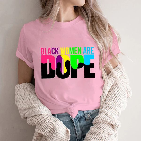 Schwarze Frauen sind Hemdkraft T -Shirts Leben Materie T -Shirts stolze Kleidung Afro Haar Womens T -Shirt Kleidung 240416