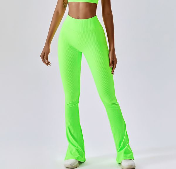 Pantalone a costole a coste di donna leggings in vita alta donna pantaloni sportivi al fondo neon pantaloni sportivi senza saldatura in palestra che allenano pantaloni della tuta attillati bck8056-2