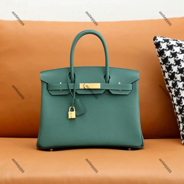 Designer Togo Leather Tote Bag Women Bolsa de luxo para costura totalmente artesanal Lady Travel Shop