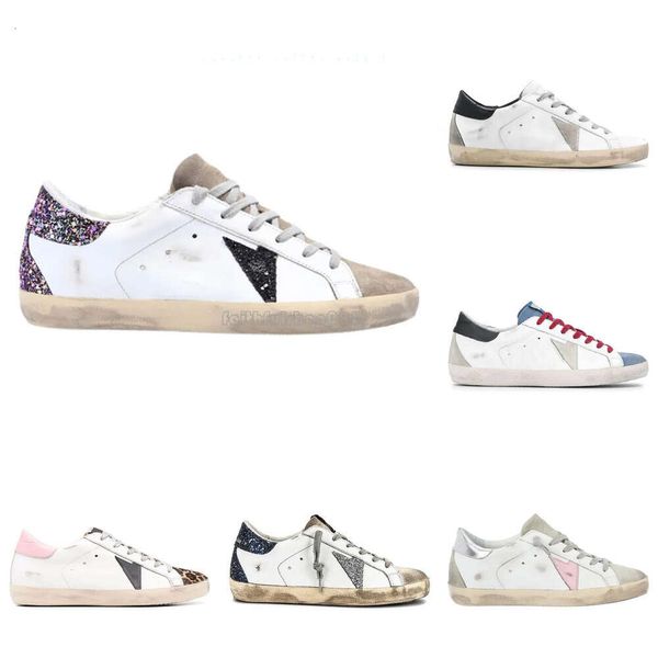 Moda Golden Goode Sapatos casuais designers tênis feminino Low Golden Goode Sneakers Superstar Super Star Star White Pink Green Ball Star Shoes Outdoor Sapatos