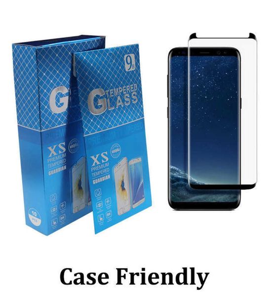 Vidro temperado de casos 3D Curved sem protetor de tela pop -up para Samsung Galaxy S22 Nota 20 Ultra 10 9 8 S7 Edge S8 S9 S10 S23218249