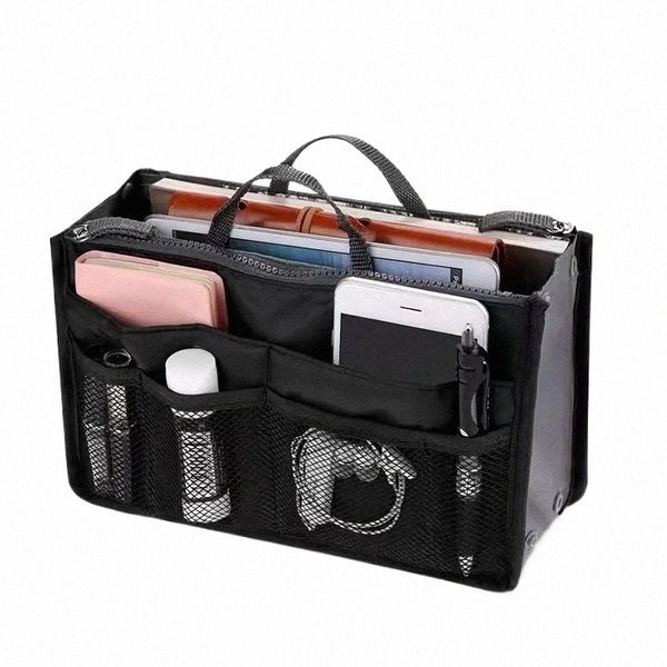 Organizer Insert Bag Frauen Nyl Reiseeinsatz Organizer Handtasche Geldbeutel Großer Liner Lady Make -up Kosmetiktasche billige weibliche Tasche 0790#