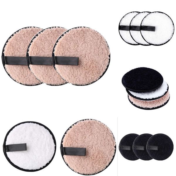 Neue 1/3pcs wiederverwendbare Make -up -Mikrofasertuchpolster Entfernung Handtuch Gesicht Reiniger Plüsch Make -up faul Reinigung Pulver Puff