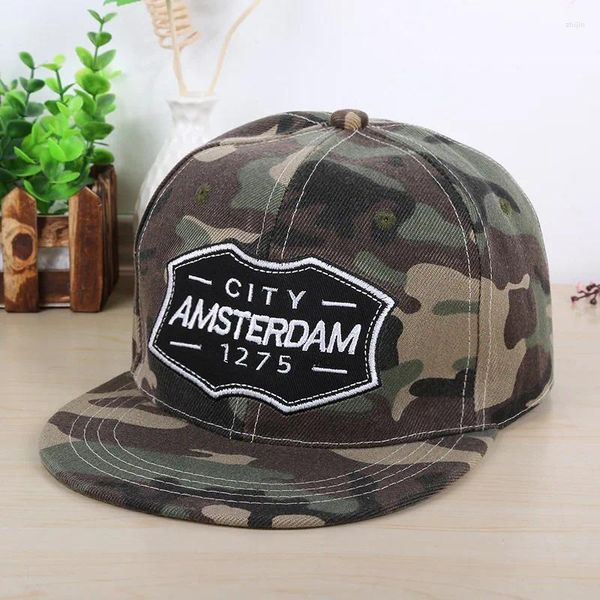 Ballkappen 2024 Hip Hop Camouflage Printing Street Fashion Jugend Trend flach breiter Krempe Visor -Hüte