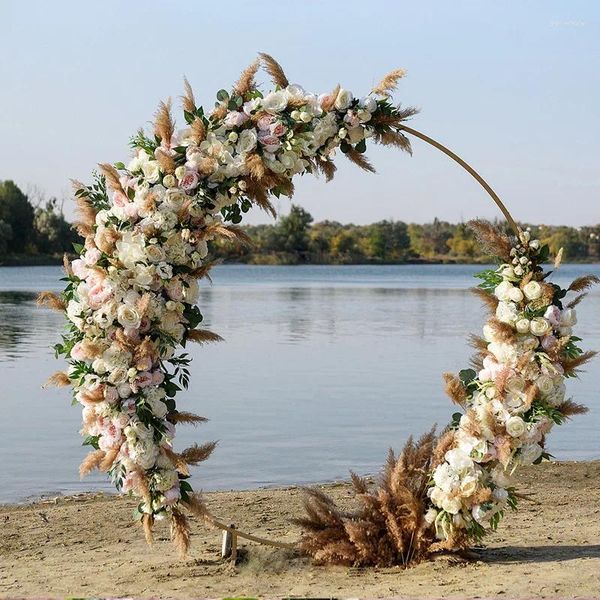 Decorazione per feste in metallo rotondo arco di ferro rotondo matrimoniale da fondo dovere arredamento di compleanno palloncini di fiori artificiale