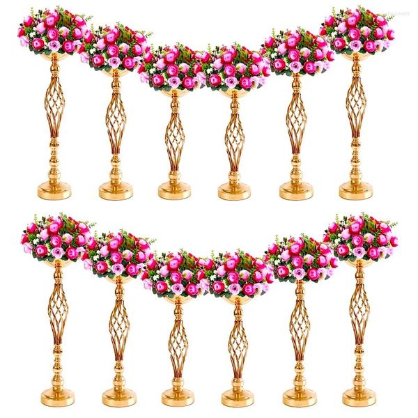 Vasen 12pcs/20pcs Arrangement Ständer Hochzeitsblume Mittelstücke Elegante Candelabra -Kerzenhalterin für Empfangstisch