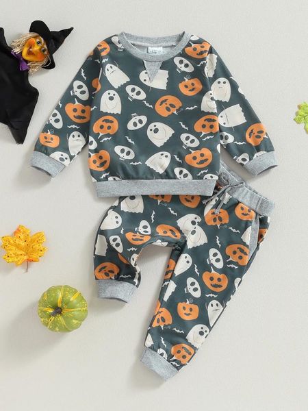 Set di abbigliamento BAMBINA HALLOWEEN COSTUTTO Abito tutu della zucca con fascia da 3 pezzi e vestito da 3 pezzi