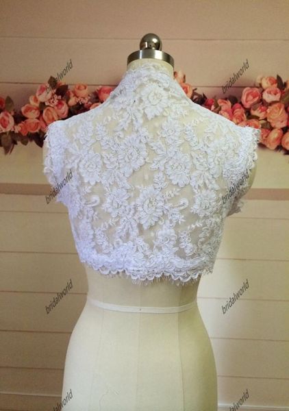 Hochzeit Spitze Braut Boleros ärmellose 2015 Spring Boleros Braut Jacken Brautkleider Boleros Jacken Hochzeit Cape Ladies Jacke8175523