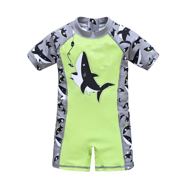 Summer Kids Swimsuit One Piece Cool Shark Stampa per bambini Swimwear Beach Wear Kid Clothing 240416