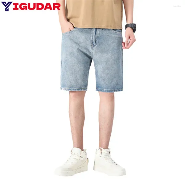 Jeans femininos 2024 Verão masculino Casual Casual Casual Shorts Coreanos Contraste Color Color Baggy Short Male ROPA HOMBRE