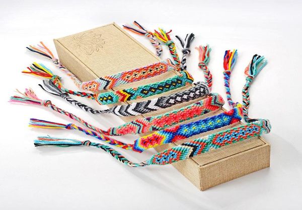 Pulseira trançada tecida retro handmade bohemian thread bracelete boho multicolor string cordão hippie de amizade bracelets7294024