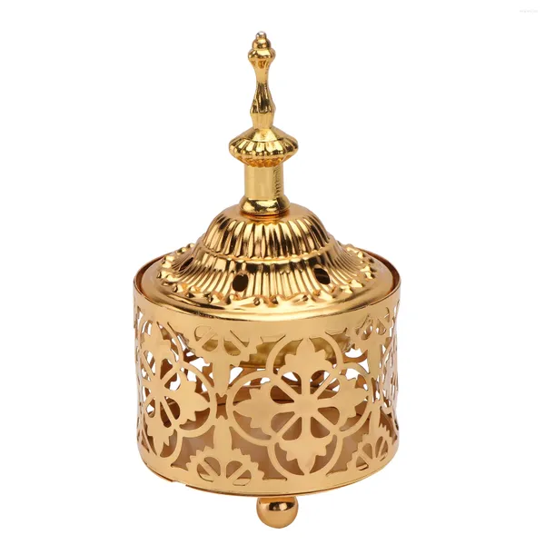 Titulares de velas Burner Candlestick Censer Iron Metal Metal Vintage Stand decorativo em casa chinesa tibetana tigela de carvão adorno