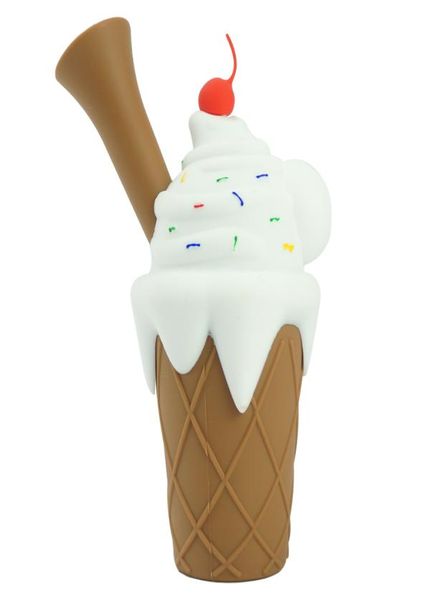 2019 RHS Christmas em borracha Silicone Ice Cream Água Bongone Bongone Tubo de Mão com Quartz Banger para 8968345