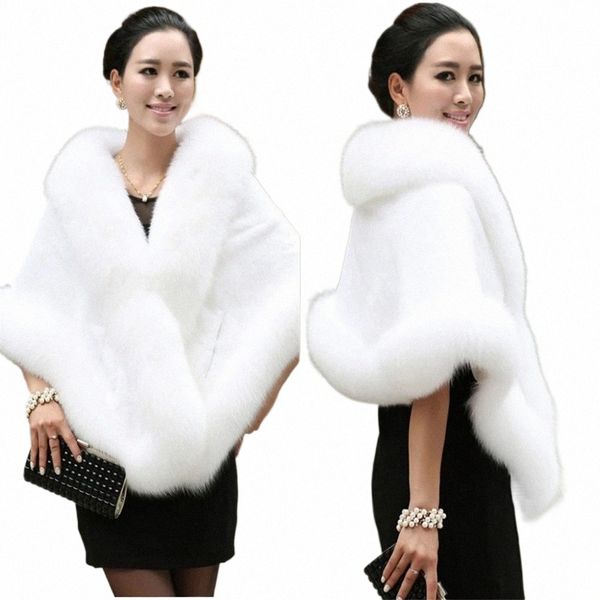 Hot Sale Bridal Faux Fur Purs envolve o casaco de casamento de inverno Shawls Warmwearwear