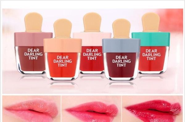 Etude House Dear Darling Tint TINT Lipgloss Iceup Makeup Liquid Matte Lipstick During Cream hidratante Lip impermeável Gloss 5 CO4185836