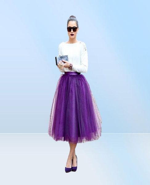 Regency Regency Purple Tulle Gonnets for Women Midi Lunghezza High Welfy Gigine da festa formale Tutu Gigine per adulti 5999812