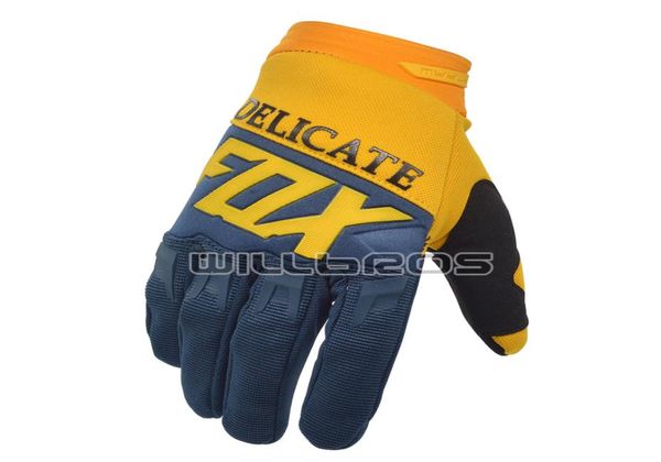 Delicati guanti gialli blu scuro mx enduro mtb dh moto in bicicletta corse3482278