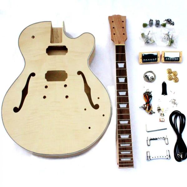 Kabel Projekt Semi Hollow DIY E -Gitarren -Kit mit allen Zubehör von CNC