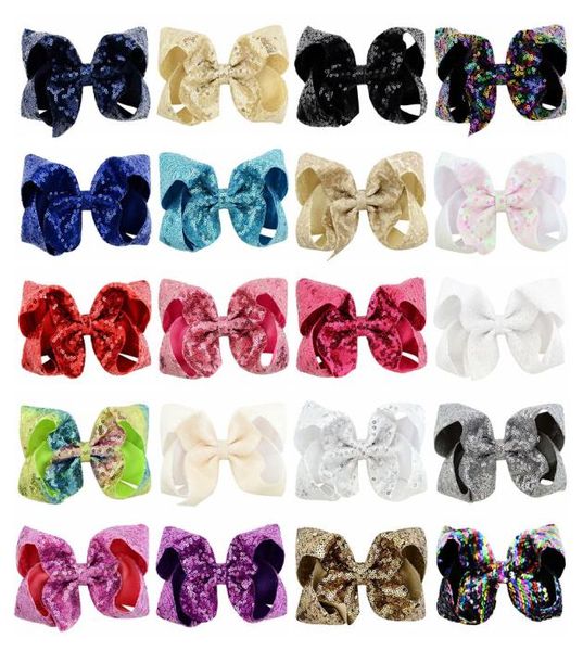 DHL80PCS GLITTER 6 polegadas Armilhas de cabelo clipes Rainbow LECHINS CLIPES ALUGATOR ACESSÓRIOS DE CABE