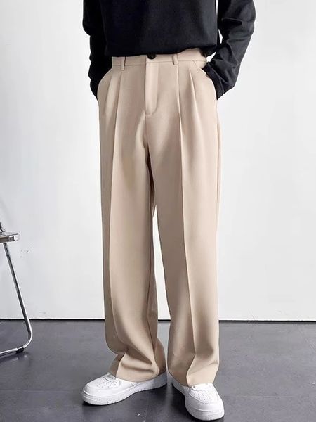 Light Mature Style Autunno e Inverno Mens Drapo Wide Drape Driver Gaming Pants 240415