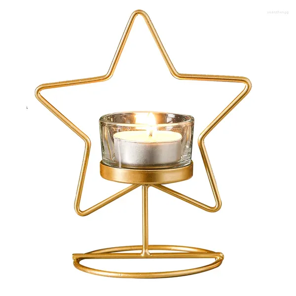 Mum Tutucular Nordic Golden Basit Yıldız Noel Oturma Odası Masa Şamelabra Süsleri Arredamento Casa Home Decore Mumlar