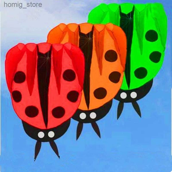 Kite Accessoires kostenloser Versand großer Ladybug Kite Buggy Animierter Drachen für Kinder aufblasbare Kite -Handle Fisch Weifang Soft Kite Factory Ikite Y240416