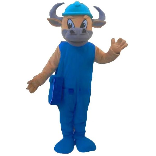 2024 dimensioni per adulti Halloween Bull Mascot Costume pubblicitario abbigliamento mascotte tema vestito fantasia costum di carnevale