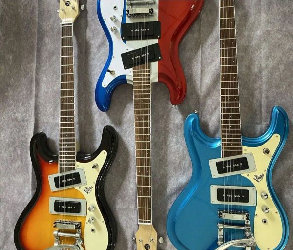 Kablolar Özel Yapım Ventures Shrome Tremolo Köprüsü ile Elektro Gitar