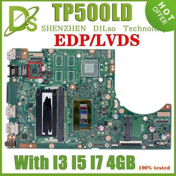 Motherboard Kefu TP500LN -Mainboard für ASUS TP500 TP500L TP500LD TP500LA R554L R554LA Laptop Motherboard CPU I3 I5 I74500U 4 GB EDP oder LVDS