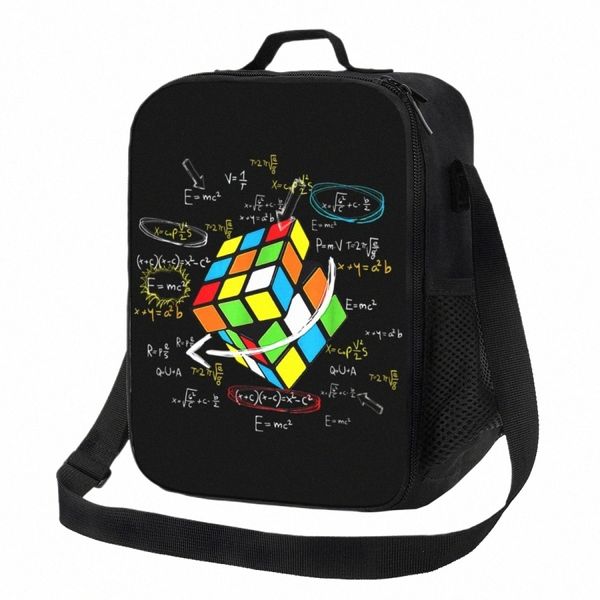 Math Rubiks Rubix Cube Caps Termico Borse da pranzo isolato Pranzo residenziale per bambini SCUOLA SCUOLA SCATOLO Bento Food Box 05el#