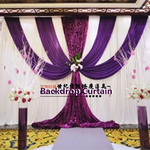Decoração de festa 3x6m (10ftx20ft) Cortina de cenário de casamento lantejoulas escuras lantejoulas de cestas de fundo cortinas de cortinas de cortinas