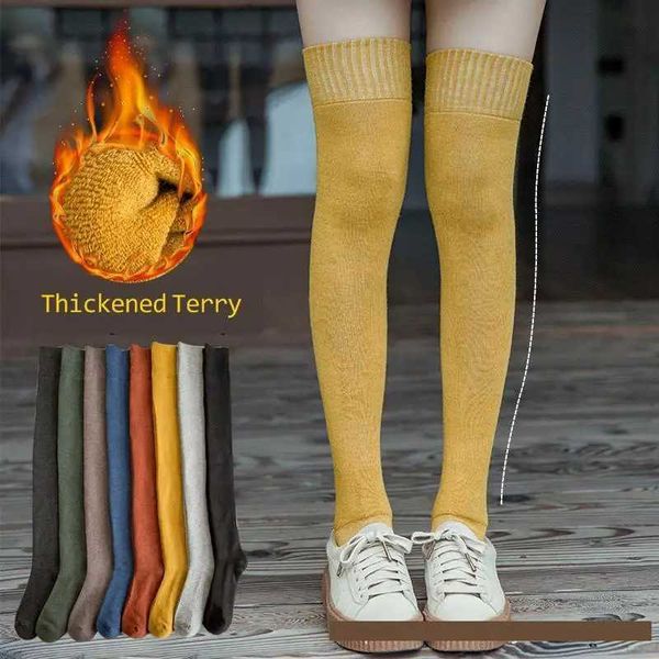 Seksi Çoraplar Yeni İçinde Yeni Çoraplar Seksi Sıcak Uyluk Diz Çorap Üstünde Kış Kış uzun pamuklu Kalın Çoraplar Kızlar İçin Kalın Çorap