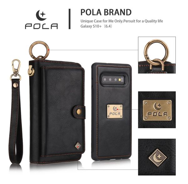 Pola per Samsung Galaxy S7 Edge S8 S9 S10 S20 Plus Note 8 9 10 20 Ultra Case Luxury Zipper Business Business Magnetic Wallet Case S8943613